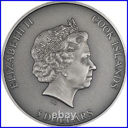 2023 Cook Islands Secret Heart 1oz Silver Antiqued Coin