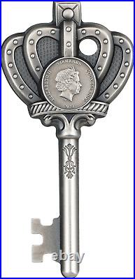 2023 Cook Islands Silver Keys Key to my Kingdom 1oz Silver Shaped Coin