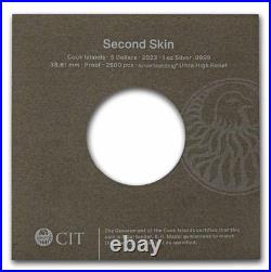 2023 Second skin 1 oz PROOF silver coin Cook Islands WithCOA & BOX
