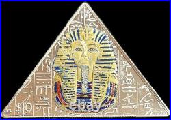 2023 Silver Cook Islands $10 Pyramid King Tut Death Mask 1 Oz Colorized Coin