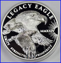 2024 5oz. 9999 Silver Cook Islands Silver Legacy Eagle Ultra High Relief Coin