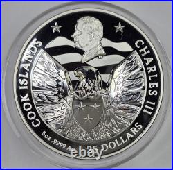 2024 5oz. 9999 Silver Cook Islands Silver Legacy Eagle Ultra High Relief Coin