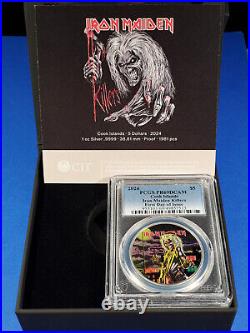 2024 COOK ISLANDS IRON MAIDEN KILLERS COLORIZED 1oz FINE SILVER COIN FIRST DAY