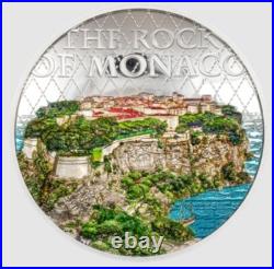 2024 COOK ISLANDS THE ROCK OF MONACO HIGH RELIEF $10 2oz. 99.9% PURE SILVER COIN
