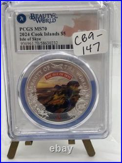 2024 Cook Islands $5 Isle of Skye Beauty of the World MS70 PCGS CB9-147