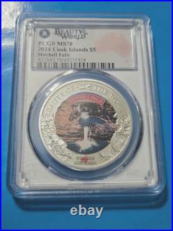 2024 Cook Islands $5 Mitchell Falls Beauty of the World Silver PCGS MS70