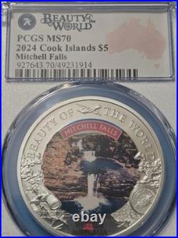 2024 Cook Islands $5 Mitchell Falls Beauty of the World Silver PCGS MS70