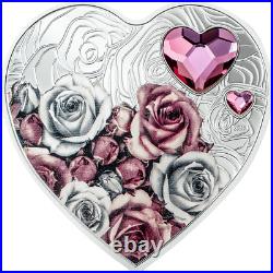 2024 Cook Islands Brilliant Love Roses 20g Silver Colorized Proof Coin