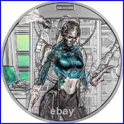 2024 Cook Islands Cyber Queen Rebirth 3oz Silver Black Proof Coin