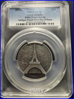 2024 Cook Islands Eiffel Tower 5oz Antique Finish FDI