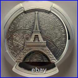 2024 Cook Islands Eiffel Tower 5oz Antique Finish FDI 2024 Cook Islands Eiffel Tower 5oz Antique Finish FDI