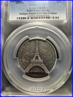 2024 Cook Islands Eiffel Tower 5oz Antique Finish FDI 2024 Cook Islands Eiffel Tower 5oz Antique Finish FDI