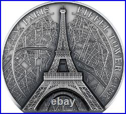 2024 Cook Islands Historical Monuments Eiffel Tower 5oz Silver Coin
