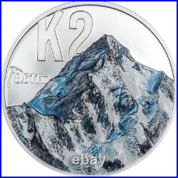 2024 Cook Islands K2 Peaks 2oz Silver Ultra High Relief Proof Coin