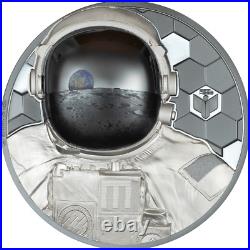 2024 Cook Islands Real Heroes Astronaut 3 oz Silver Black Proof Coin Mintage 850