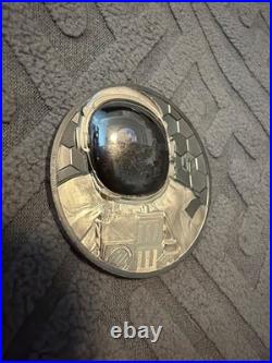 2024 Cook Islands Real Heroes Astronaut 3oz Silver Black Proof