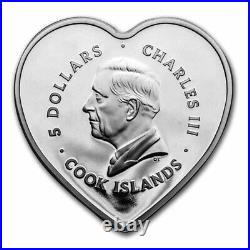 2024 Cook Islands Silver Brilliant Love Heart Shape SKU#282501