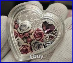 2024 Cook Islands Silver Coin Heart-shaped Love Happy Valentine's Day