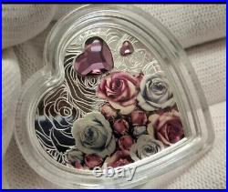 2024 Cook Islands Silver Coin Heart-shaped Love Happy Valentine's Day