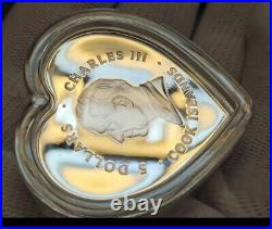 2024 Cook Islands Silver Coin Heart-shaped Love Happy Valentine's Day