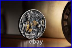 2024 Cook Islands Steampunk Carnival 3 oz Silver Antiqued Gilded Coin