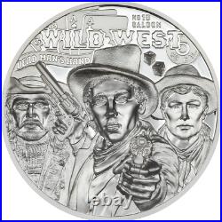 2024 Cook Islands Wild West 1oz 9999 Silver Proof Coin UHR Mintage 1500