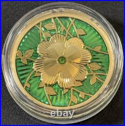 2025 1 Oz. 9999 Silver CIT Cook Islands Evergreen Clover Gold Gilded Silver Coin