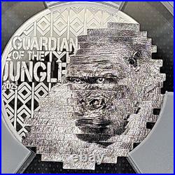 2025 2 oz 999 silver Cook Islands $10 Gorilla PCGS PR70 DCAM High Relief