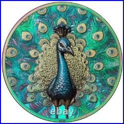 2025 Cook Islands 1 oz Silver The Spectrum Peacock Coloured Coin