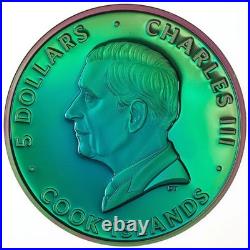 2025 Cook Islands 1 oz Silver The Spectrum Peacock Coloured Coin