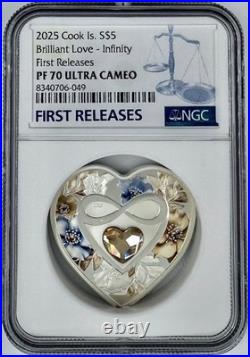 2025 Cook Islands $5 Brilliant Love-Infinity Silver 20g NGC PF70 First Release