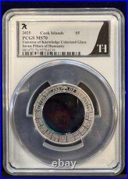 2025 Cook Islands $5 Universe of Knowledge Seven Pillars of Humanity PCGS MS70