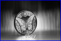 2025 Cook Islands Butterfly 1 oz Silver Obsidian Black Proof Coin