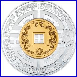 2025 Cook Islands Great Wall of China 3 oz Silver High Relief Gilded Proof Coin