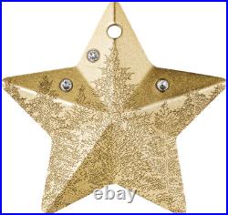 2025 Cook Islands Holiday Ornaments Winter Forest 1 oz Silver Gilded Coin