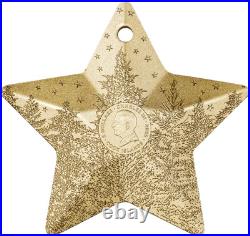 2025 Cook Islands Holiday Ornaments Winter Forest 1 oz Silver Gilded Coin