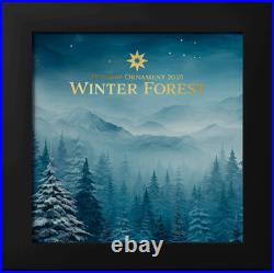 2025 Cook Islands Holiday Ornaments Winter Forest 1 oz Silver Gilded Coin