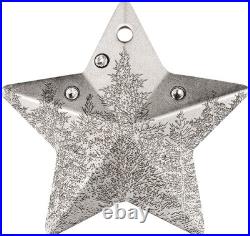 2025 Cook Islands Holiday Ornaments Winter Forest 1 oz Silver Shaped Coin