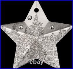 2025 Cook Islands Holiday Ornaments Winter Forest 1 oz Silver Shaped Coin