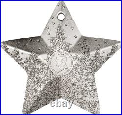 2025 Cook Islands Holiday Ornaments Winter Forest 1 oz Silver Shaped Coin