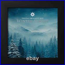 2025 Cook Islands Holiday Ornaments Winter Forest 1 oz Silver Shaped Coin