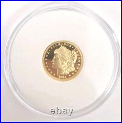 2025 Cook Islands Morgan $5 1/10 oz Coin 24% Gold. 0239 Actual Gold Weight