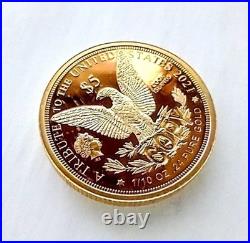 2025 Cook Islands Morgan $5 Gold Proof? 1/10 oz. Of. 24 Gold