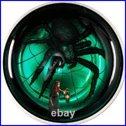 2025 Cook Islands Phobias Arachnophobia 2 oz Silver Colorized Enameled Coin