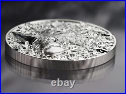 2025 Cook Islands Silver Burst Rhino 3 oz Silver High Relief Proof Coin