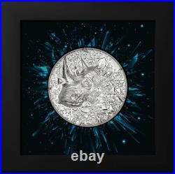 2025 Cook Islands Silver Burst Rhino 3 oz Silver High Relief Proof Coin