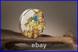 2025 Cook Islands Topography Yellowstone 5 oz Silver Colorized Proof Coin