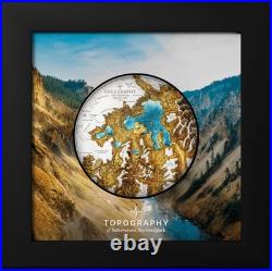 2025 Cook Islands Topography Yellowstone 5 oz Silver Colorized Proof Coin