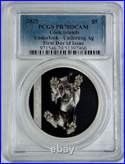 2025 Cook Islands Underlook Underdog Silver Coin PCGS PR70DCAM First Day Issue