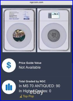 2025- Cook Islands-Underwater Fantasy- Sea Monster- 3 oz- NGC- MS70 Antiqued- FR